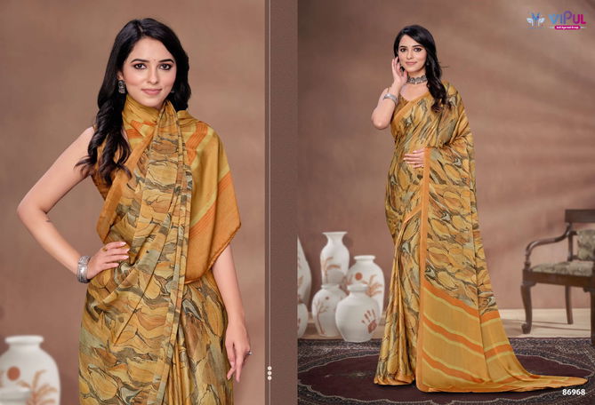 Akasaa By Vipul Satin Silk Daily Wear Saree Suppliers In India